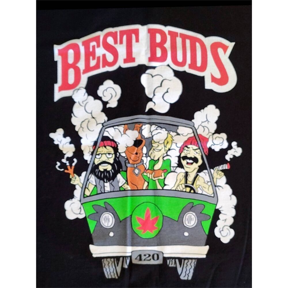 SHAKA Custom Cheech Chong Scooby Doo Best Buds Adult Graphic Tee 2XL